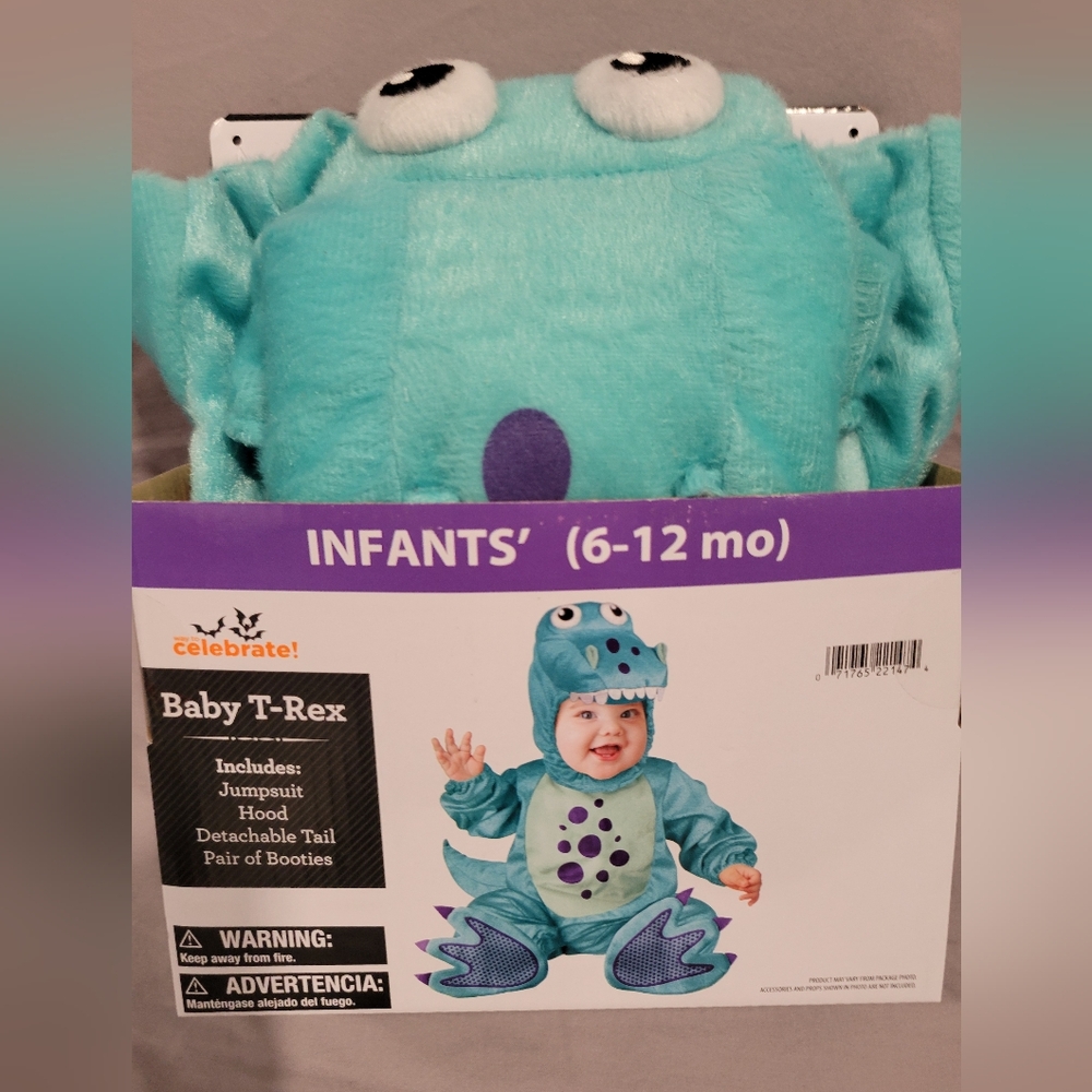 Infant Baby T-Rex Costume. New In Pkg. 6-12 Months.